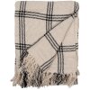 Clayre & Eef KT060.134 Plaid jeté beige noir 125x150cm