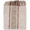 Clayre & Eef KT060.140 Plaid rayé beige marron 125x150cm