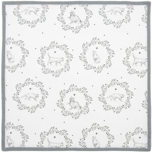 Clayre & Eef LGC43 Set de serviettes blanc gris...