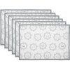 Clayre & Eef LGD40 Set de table blanc/gris motif cheval 48x33 cm Set of 6