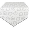 Clayre & Eef LGD65 Chemin de table Motif fermier blanc/gris 50x160cm