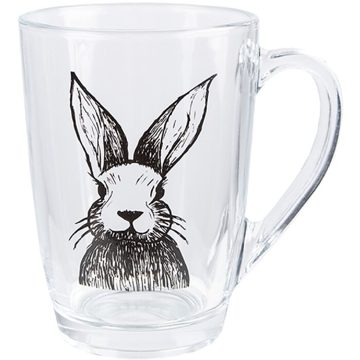 Clayre & Eef RAEGL0002 Verre à thé Lapin Transparent 300ml 11x8x11cm