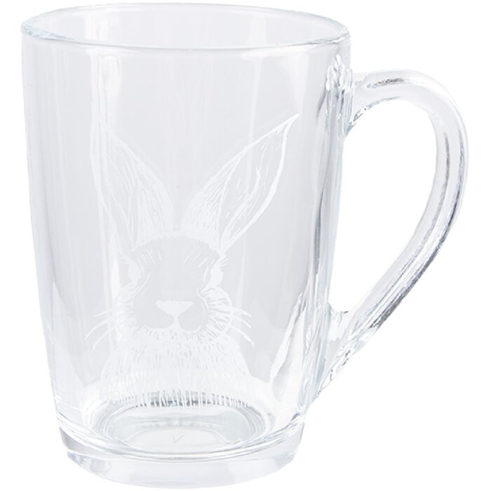 Clayre & Eef RAEGL0006 Verre à thé Lapin 300ml Transparent 11x8cm