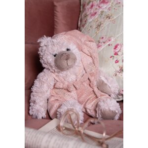 Clayre & Eef TW0593 Ours en peluche 20x18x22 Rose Doudou