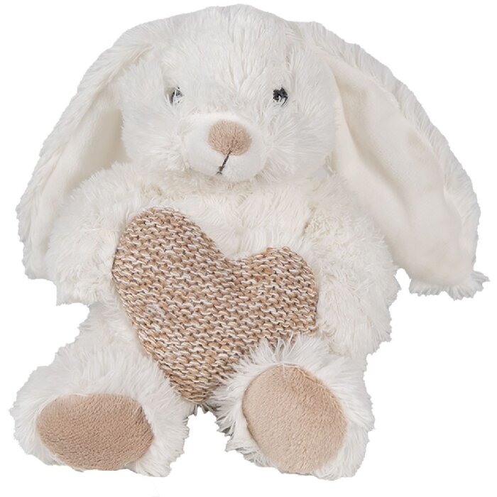 Clayre & Eef TW0600 Lapin en peluche Beige Cœur 11x14x14cm