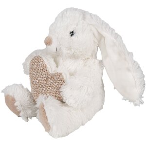 Clayre & Eef TW0600 Lapin en peluche Beige Cœur...