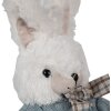 Clayre & Eef TW0601 Lapin en peluche blanc bleu 22cm