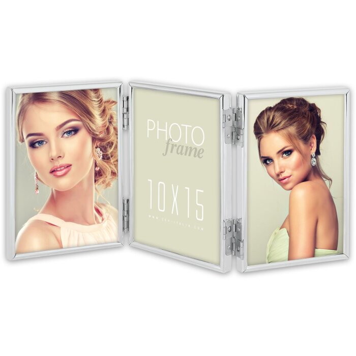 ZEP 120TS01-4R Cadre photo triple argent brillant 3 photos 10x15cm