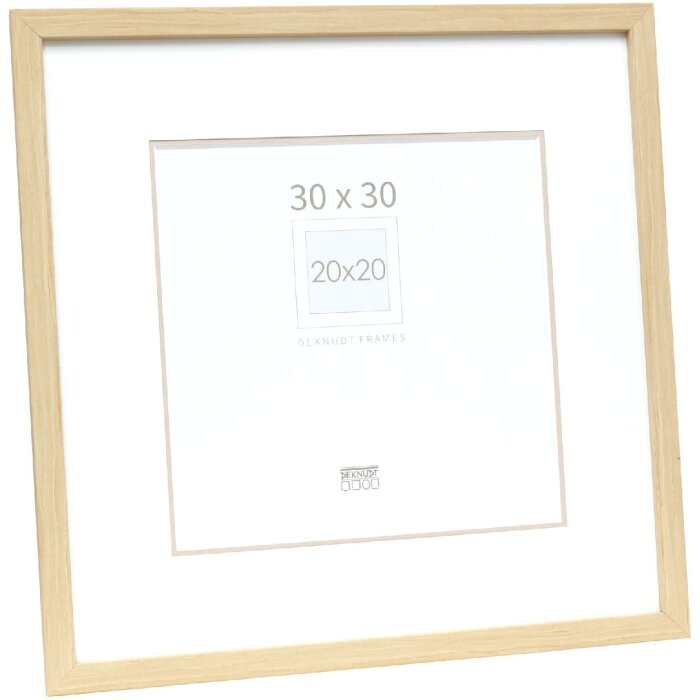 Deknudt S43AH1 cadre photo bois naturel 30x30 cm avec passe-partout 20x20 cm