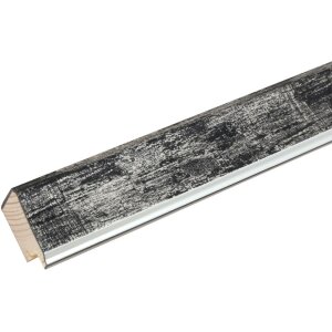 Cadre en bois Deknudt S45YE2 noir bord argenté 40x50 cm