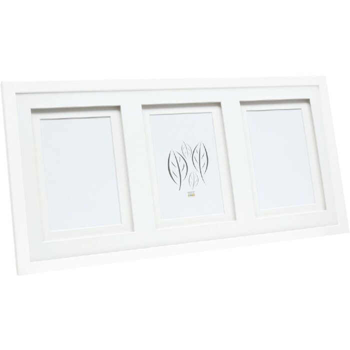 Deknudt S65KK1 cadre photo blanc double passe-partout 3x 10x15 cm