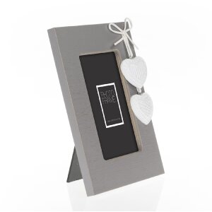 Cadre en bois ZEP Melissa Coeurs 10x15 cm blanc/gris/crème