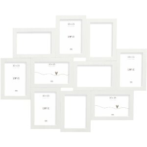 Cadre photo mural Deknudt S68UC1 blanc 10 photos 10x15 cm