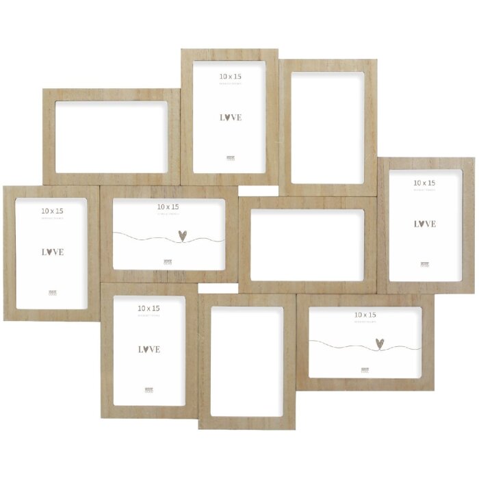 Deknudt S68UC3 Cadre photo en bois naturel pour 10 photos 10x15 cm