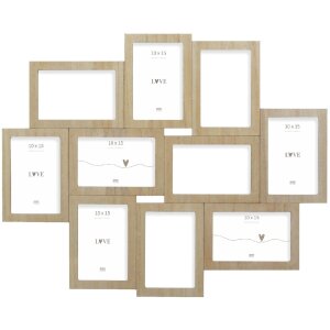 Deknudt S68UC3 Cadre photo en bois naturel pour 10 photos...