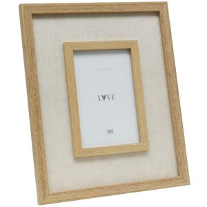 Deknudt S68UE3 cadre photo bois naturel/beige lin 10x15 cm