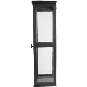 Armoire vitrine Fer Verre Noir 31x21x70 cm Étagère murale