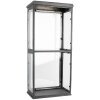 Armoire vitrine Fer Verre Noir 31x21x70 cm Étagère murale