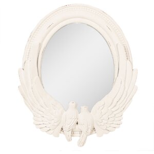 Clayre & Eef Miroir 50x5x60 Blanc MDF Verre Miroir...