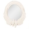 Clayre & Eef Miroir 50x5x60 Blanc MDF Verre Miroir mural ovale avec des oiseaux