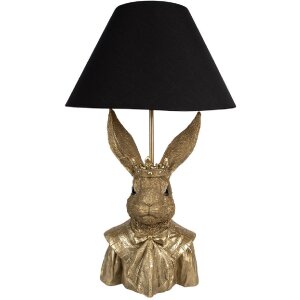 Clayre & Eef 5LMC0034 Lampe de table lapin or noir...