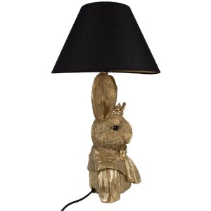 Clayre & Eef 5LMC0034 Lampe de table lapin or noir 37x61 cm E27/max 60W