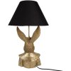 Clayre & Eef 5LMC0034 Lampe de table lapin or noir 37x61 cm E27/max 60W