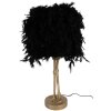 Clayre & Eef 5LMC0035 Lampe de table noire plumes 30x30x69 cm E27/max 1x60W