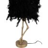 Clayre & Eef 5LMC0035 Lampe de table noire plumes 30x30x69 cm E27/max 1x60W