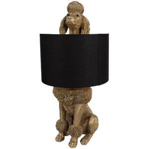 Clayre & Eef 5LMC0036 Lampe de table caniche or noir...