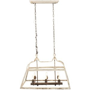 Clayre & Eef 5LMP237 Lampe à suspendre Blanc antique 87x35x60 cm E14/max 6x25W