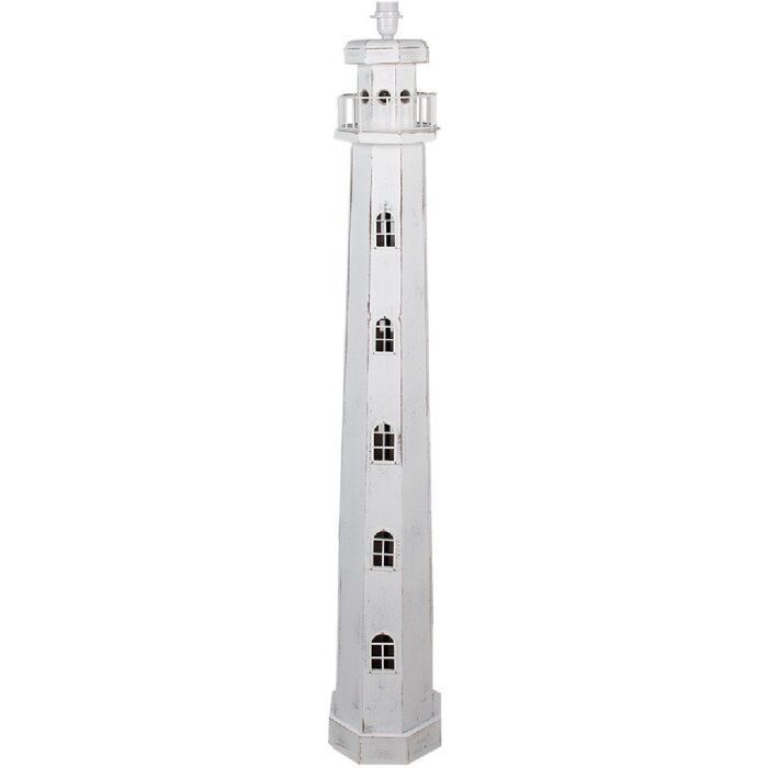 Clayre & Eef 5LMP278W Lampadaire design phare blanc 23x23x140 cm E27/max 60W