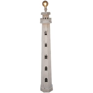 Clayre & Eef 5LMP278W Lampadaire design phare blanc...