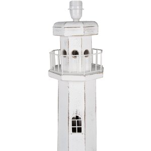 Clayre & Eef 5LMP278W Lampadaire design phare blanc 23x23x140 cm E27/max 60W