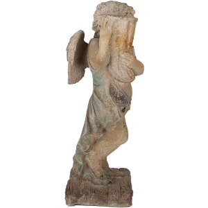 Clayre & Eef 5MG0041 Ange déco Statue en pierre Beige-Bleu 24x27x58 cm