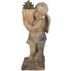 Clayre & Eef 5MG0041 Ange déco Statue en pierre Beige-Bleu 24x27x58 cm