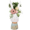 Clayre & Eef 5Y1213 Lapin décoratif avec fleurs blanc multicolore 29x19x62 cm