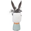 Clayre & Eef 5Y1213 Lapin décoratif avec fleurs blanc multicolore 29x19x62 cm