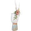 Clayre & Eef 5Y1213 Lapin décoratif avec fleurs blanc multicolore 29x19x62 cm