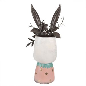 Clayre & Eef 5Y1214 Pot de fleurs lapin rose turquoise 29x19x62 cm