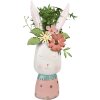 Clayre & Eef 5Y1214 Pot de fleurs lapin rose turquoise 29x19x62 cm