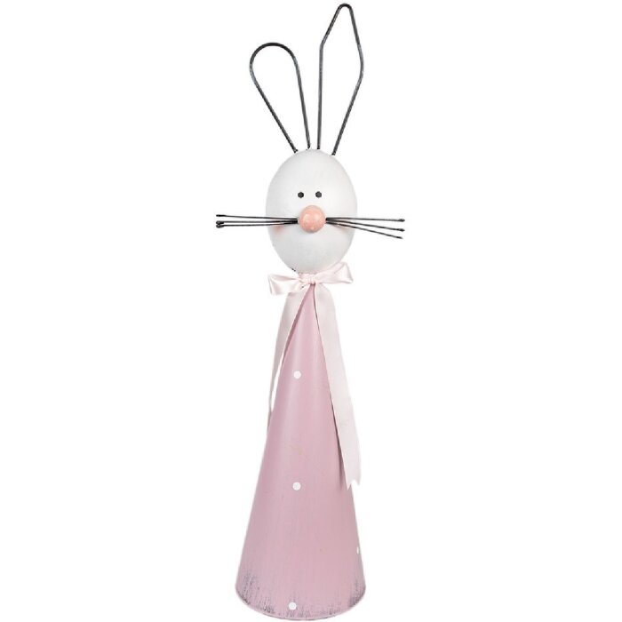 Clayre & Eef 5Y1220 Lapin décoratif rose blanc 18x14x60 cm