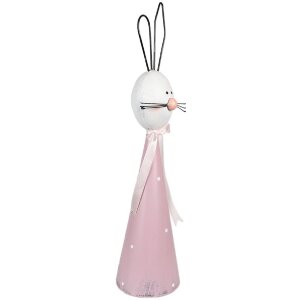 Clayre & Eef 5Y1220 Lapin décoratif rose blanc 18x14x60 cm