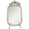 Clayre & Eef 62S296 Miroir de table blanc antique 25x6x48 cm Décoration florale