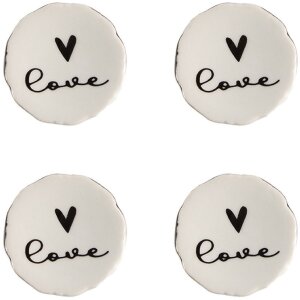 Clayre & Eef 65289 Bouton de porte Love blanc noir...