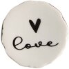 Clayre & Eef 65289 Bouton de porte Love blanc noir Ø 4x3/6 cm