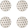 Clayre & Eef 65290 Bouton de porte blanc noir motif cœur Ø 4x3/6 cm