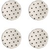 Clayre & Eef 65291 Bouton de porte motif étoiles blanc noir Ø 4x3/6 cm