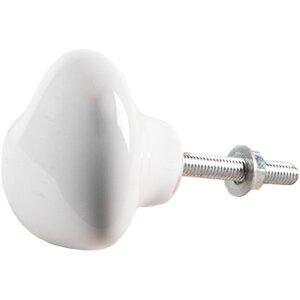 Clayre & Eef 65293 Bouton de porte Cœur Blanc Céramique Ø 4x3/6 cm