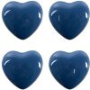 Clayre & Eef 65294 Bouton de porte en forme de cœur bleu foncé Ø 4x3/6 cm Set 4 pièces